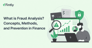 Fraud analysis in finance with data monitoring, risk detection, and prevention dashboard illustration
